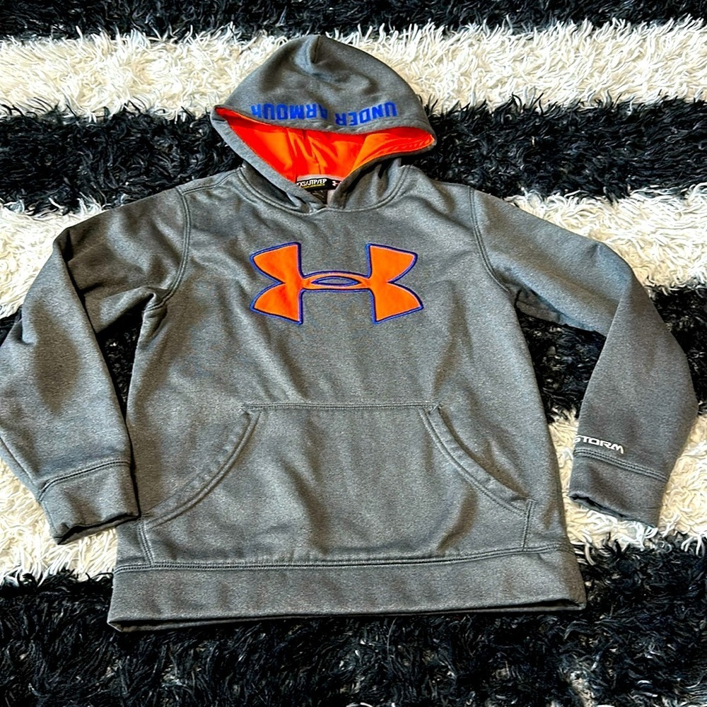 Under Armour Boys Storm Hoodie, Gray, Sz YXS
